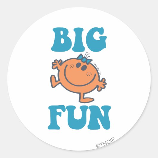 Little Miss Fun | Big Fun Ronde Sticker (Voorkant)