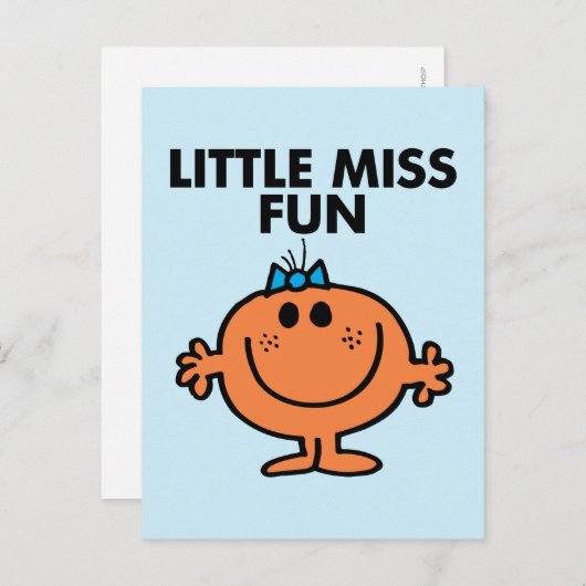 Little Miss Fun | zwarte belettering Briefkaart (Voorkant / Achterkant)