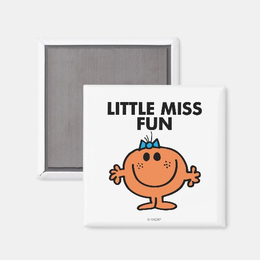 Little Miss Fun | zwarte belettering Magneet (Voorkant / Achterkant)