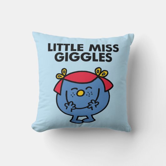 Little Miss Giggles | Zwarte Letters Kussen (Voorkant)