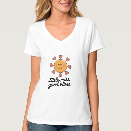 Little miss goede vibes t-shirt (Voorkant)