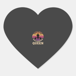 Little Miss Halloween Koningin Heks Kat Design_1 Hart Sticker