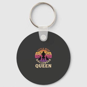 Little Miss Halloween Koningin Heks Kat Design_1 Sleutelhanger