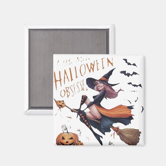 Little Miss Halloween Obsessed Magneet (Voorkant / Achterkant)