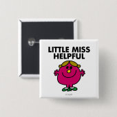 Little Miss Helpful Classic Vierkante Button 5,1 Cm (Voorkant /achterkant)