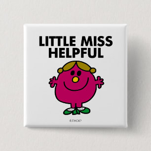Little Miss Helpful Classic Vierkante Button 5,1 Cm