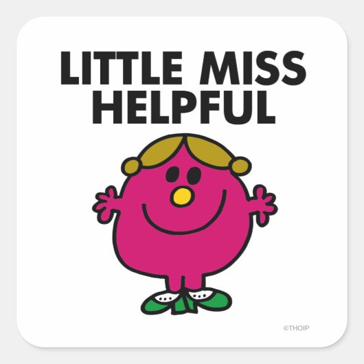 Little Miss Helpful Classic Vierkante Sticker (Voorkant)