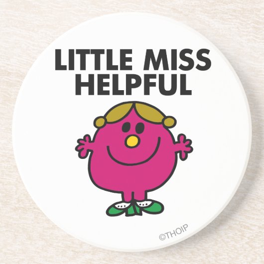 Little Miss Helpful Classic Zandsteen Onderzetter (Voorkant)