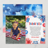 Little Miss Independent 4th van 1 juli Verjaardag Bedankkaart (Voorkant / Achterkant)