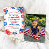 Little Miss Independent 4th van 1 juli Verjaardag Kaart