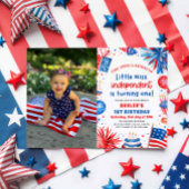 Little Miss Independent 4th van 1 juli Verjaardag Kaart