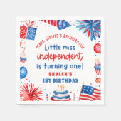 Little Miss Independent 4th van 1 juli Verjaardag Servet (Voorkant)