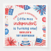 Little Miss Independent 4th van 1 juli Verjaardag Servet (Voorkant)