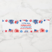 Little Miss Independent 4th van 1 juli Verjaardag Waterfles Etiket (Enkel label)