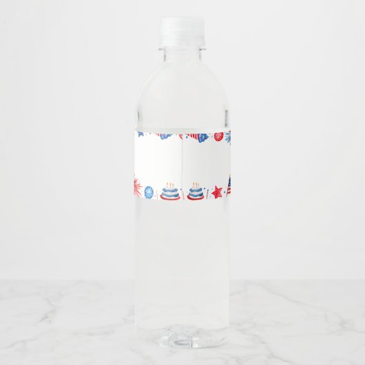 Little Miss Independent 4th van 1 juli Verjaardag Waterfles Etiket (Achterkant)