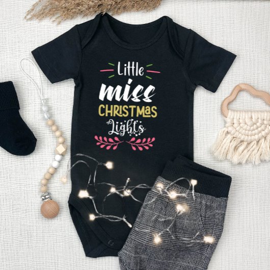 Little Miss Kerstlights Girl Romper