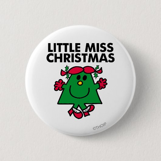 Little Miss Kerstmis Smile Ronde Button 5,7 Cm (Voorkant)
