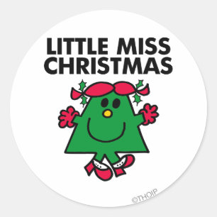 Little Miss Kerstmis Smile Ronde Sticker