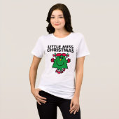 Little Miss Kerstmis Smile Tri-Blend Shirt (Voorkant volledig)