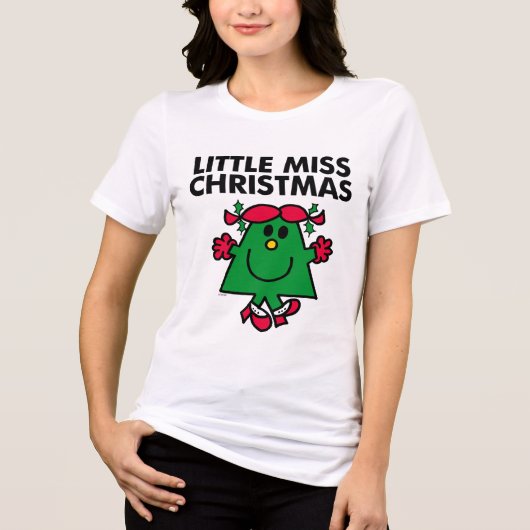 Little Miss Kerstmis Smile Tri-Blend Shirt (Voorkant)