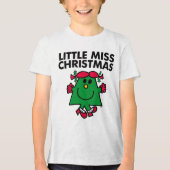 Little Miss Kerstmis Smile Tri-Blend Shirt (Voorkant)