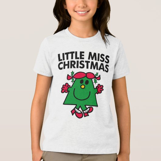 Little Miss Kerstmis Smile Tri-Blend Shirt (Voorkant)