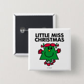 Little Miss Kerstmis Smile Vierkante Button 5,1 Cm (Voorkant /achterkant)