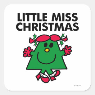 Little Miss Kerstmis Smile Vierkante Sticker