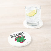 Little Miss Kerstmis Smile Zandsteen Onderzetter (Zijkant)