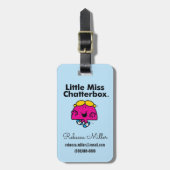 Little Miss | Kleine Miss Chatterbox is zo schatti Bagagelabel (Voorkant verticaal)