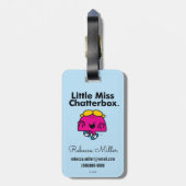Little Miss | Kleine Miss Chatterbox is zo schatti Bagagelabel (Achterkant verticaal)