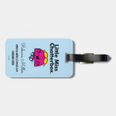 Little Miss | Kleine Miss Chatterbox is zo schatti Bagagelabel (Achterkant horizontaal)