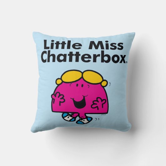 Little Miss | Kleine Miss Chatterbox is zo schatti Kussen (Achterkant)