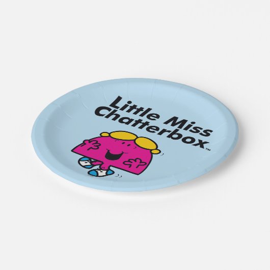 Little Miss | Kleine Miss Chatterbox is zo schatti Papieren Bordje (Gekanteld)