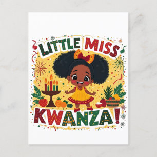 Little Miss Kwanza Afro Amerikaanse Kwanaz erfgoed Briefkaart