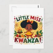 Little Miss Kwanza Afro Amerikaanse Kwanaz erfgoed Briefkaart (Voorkant / Achterkant)