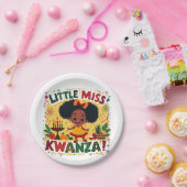 Little Miss Kwanza Afro Amerikaanse Kwanaz erfgoed Papieren Bordje (Feest)