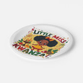 Little Miss Kwanza Afro Amerikaanse Kwanaz erfgoed Papieren Bordje (Gekanteld)