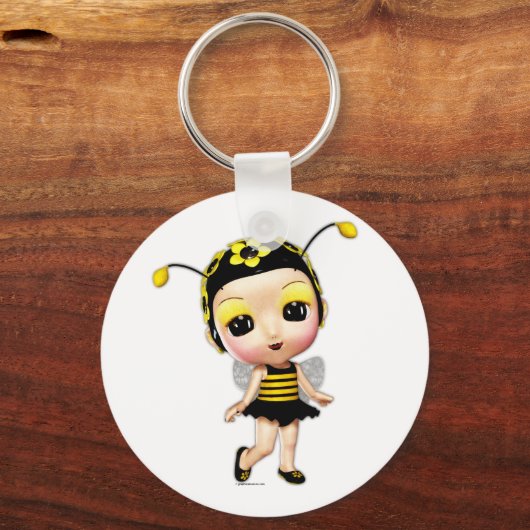 Little Miss Lady Bumblebee Keyring Sleutelhanger (Voorkant)