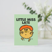 Little Miss Late | zwarte belettering Briefkaart (Staand voorkant)
