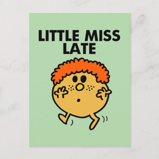 Little Miss Late | zwarte belettering Briefkaart (Voorkant)