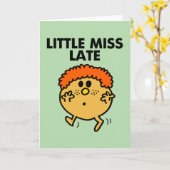 Little Miss Late | zwarte belettering Kaart (Gele Bloem)