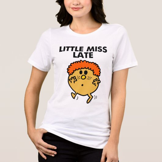 Little Miss Late | zwarte belettering Tri-Blend Shirt (Voorkant)