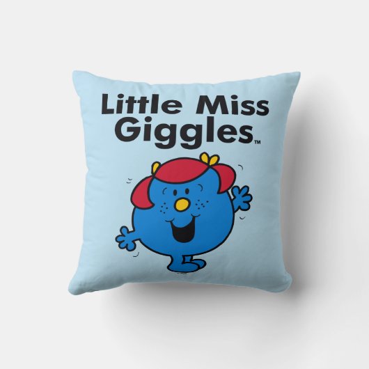 Little Miss | Little Miss Giggles Lachen Staat Kussen (Achterkant)