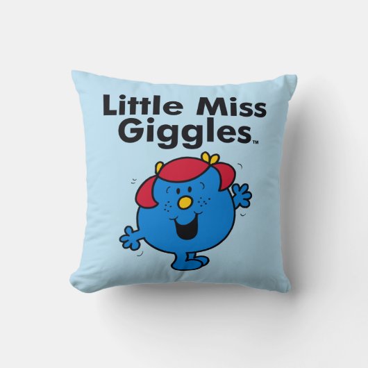 Little Miss | Little Miss Giggles Lachen Staat Kussen (Voorkant)