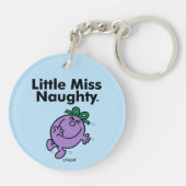 Little Miss | Little Miss Stout is zo stout Sleutelhanger (Achterkant)