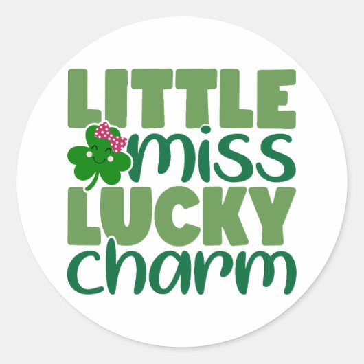 Little Miss Lucky Charm 🍀✨ Ronde Sticker (Voorkant)