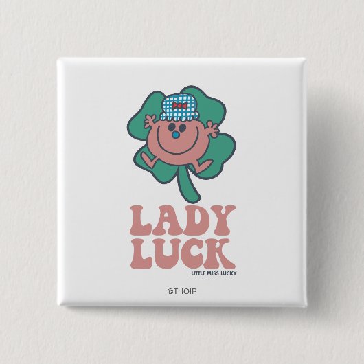 Little Miss Lucky | Lady Luck Vierkante Button 5,1 Cm (Voorkant)