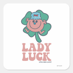 Little Miss Lucky   Lady Luck Vierkante Sticker