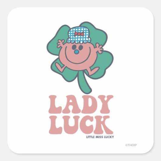 Little Miss Lucky | Lady Luck Vierkante Sticker (Voorkant)